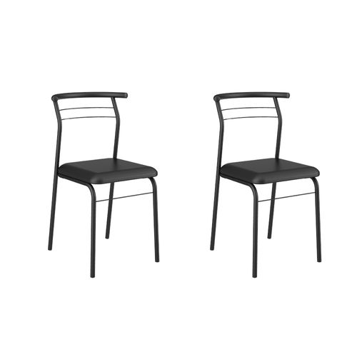 Conjunto 2 Cadeiras de Jantar 1708 Carraro Preta