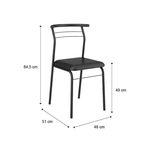 Conjunto 2 Cadeiras de Jantar 1708 Carraro Preta