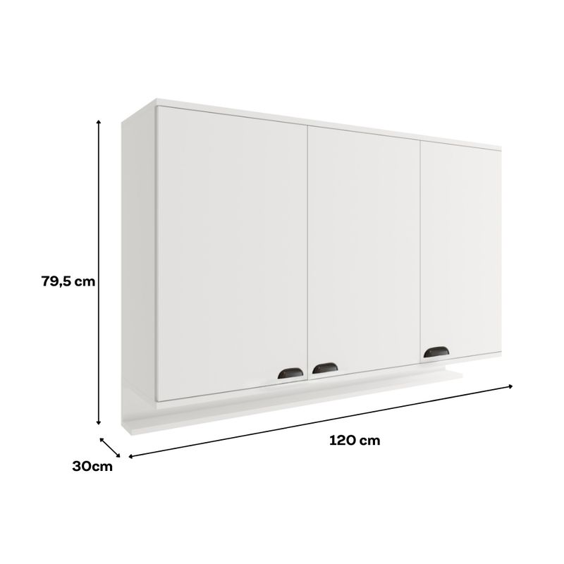 Armario-Aereo-de-Cozinha-1200mm-3-Portas-c--Porta-Temperos-Lotus-Carraro-Branco