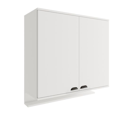 Armário Aéreo de Cozinha 800mm 2 Portas c/ Porta Temperos Lótus Carraro Branco