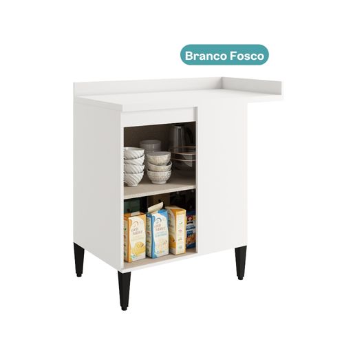 Balcão de Cozinha Canto 1 Porta Com Tampo Lótus Carraro Branco