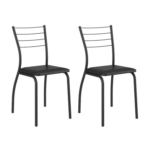 Conjunto 2 Cadeiras de Jantar 1700 Carraro Preto