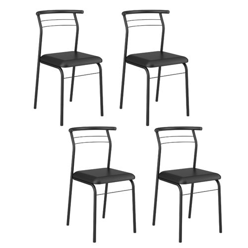 Conjunto 4 Cadeiras de Jantar 1708 Carraro Preto