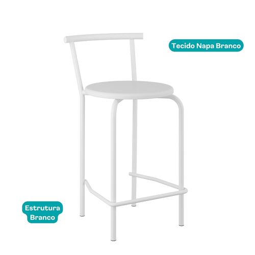 Kit 2 Banquetas Altas Cozinha Balcão 106 Carraro Branco