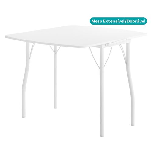 Mesa Dobrável Extensível 216 Carraro Branco