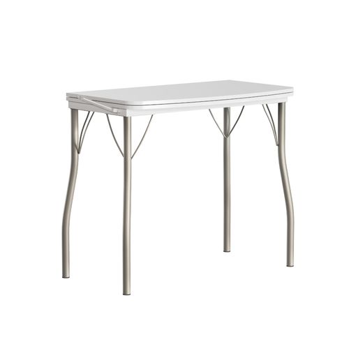 Mesa Dobrável Extensível 216 Carraro Branco Prata