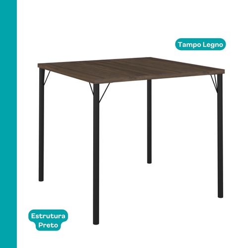 Mesa de Jantar 4 Lugares Quadrada 0,87m 1545 Carraro Legno