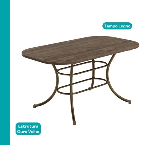 Mesa de Jantar 6 Lugares Retangular 1,60m 1547 Carraro Legno