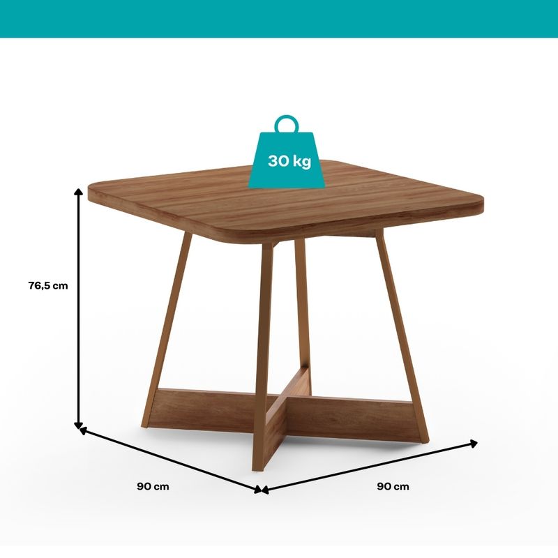 Mesa-de-Jantar-Quadrada-90cm-Atria-1593-Carraro-Nogal