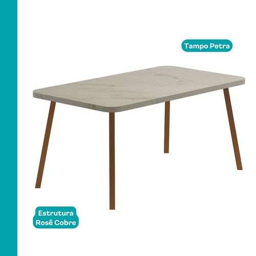 Mesa de Jantar 6 Lugares Retangular 1,6m Stellar Carraro Petra