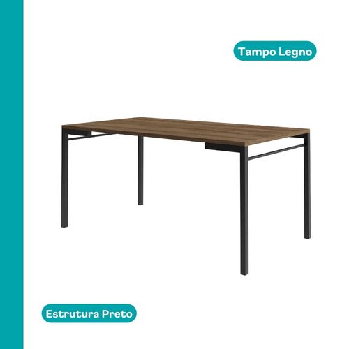 Conjunto Sala de Jantar 6 Cadeiras Santana Carraro Legno Preto