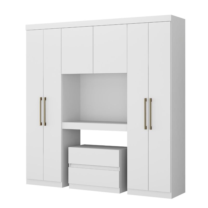 Guarda-Roupa-Casal-6-Portas-c--Gaveteiro-Porto-Carraro-Branco