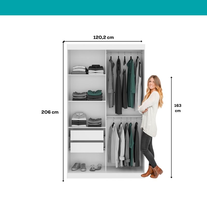 Guarda-Roupa-Solteiro-com-Espelho-2-Portas-de-Correr-Nivus-Carraro-Branco-c--Noce