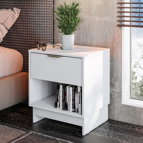 Mesa Lateral Sofá / Apoio / Quarto 1145 Carraro Branco