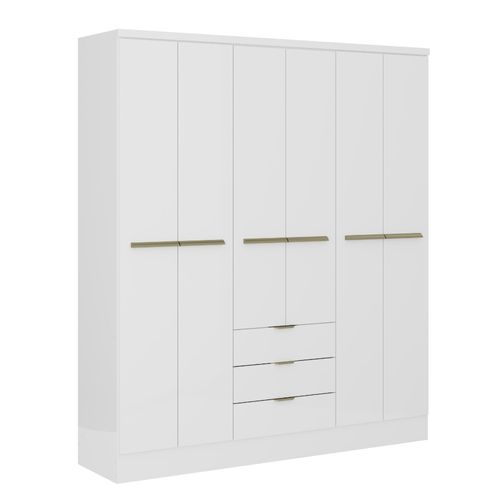 Guarda Roupa Casal 6 Portas Troy Carraro Branco