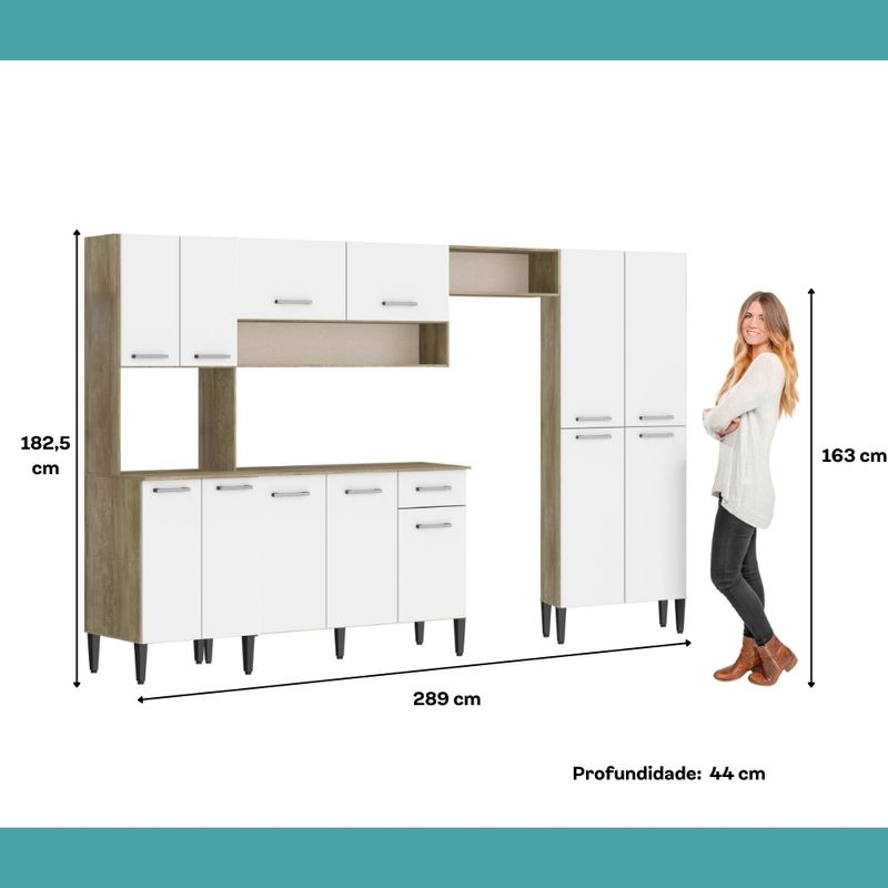 Armario-de-Cozinha-Compacta-Completa-Arizona-Plus-Carraro-Carvalho-com-Branco