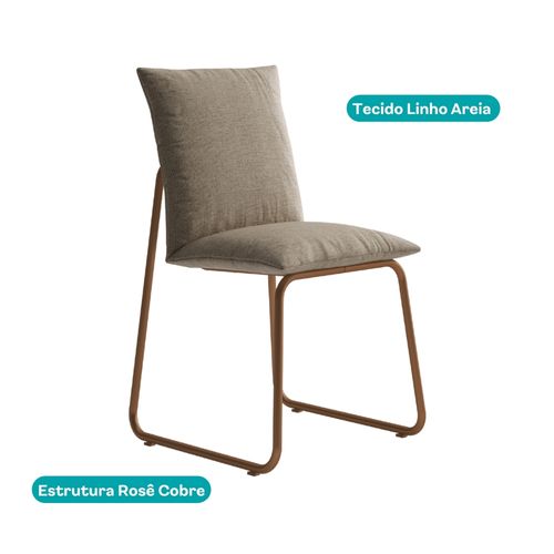 Conjunto 2 Cadeiras de Jantar 1750 Carraro Areia