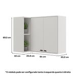 Armario-Aereo-de-Cozinha-2-Portas-com-Nicho-de-Canto-Lotus-Carraro-Branco