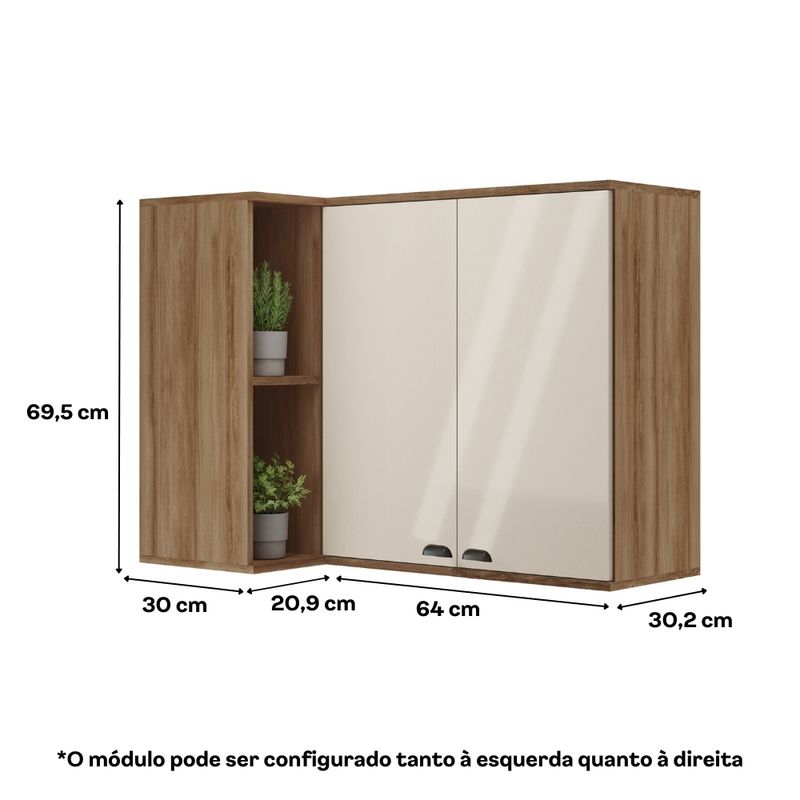 Armario-Aereo-de-Cozinha-2-Portas-com-Nicho-de-Canto-Lotus-Carraro-Freijo-c--Off-White