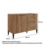 Balcao-de-Cozinha-1200mm-2-Portas-3-Gavetas-Sem-Tampo-Lotus-Carraro-Freijo-