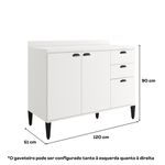 Balcao-de-Cozinha-1200mm-2-Portas-3-Gavetas-Com-Tampo-Lotus-Carraro-Branco