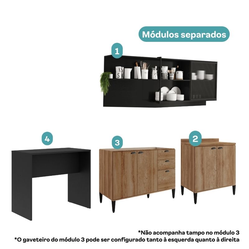 Armario-de-Cozinha-Completa-c--Balcao-Lotus-Urban-Carraro-Freijo-com-Preto-Touch