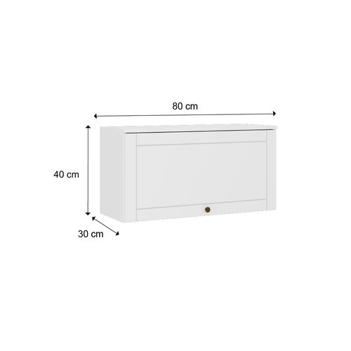 Armário Aéreo de Cozinha 80 cm 1 Porta MDF Milla Carraro Branco