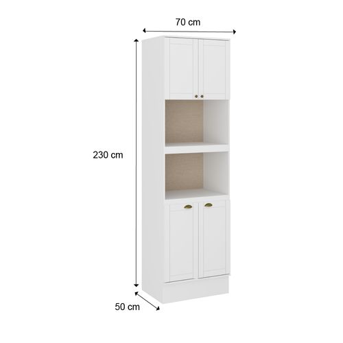 Torre Quente para 1 Forno 1 Microondas 4 Portas MDF Milla Carraro Branco