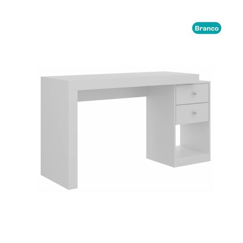 Mesa Escrivaninha 140 cm com 2 Gavetas Spark Carraro Branco