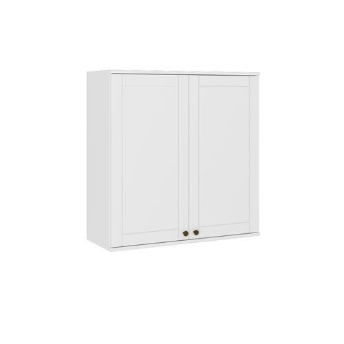 Armário Aéreo de Cozinha 80 cm 2 Portas MDF Milla Carraro Branco