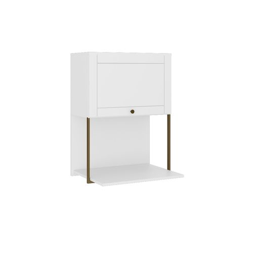 Armário Aéreo de Cozinha 60 cm 1 Porta com Nicho Forno MDF Milla Carraro Branco