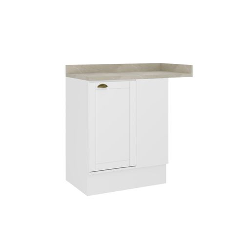 Balcão de Cozinha Canto 94 cm 1 Porta MDF c/ Tampo Milla Carraro Branco