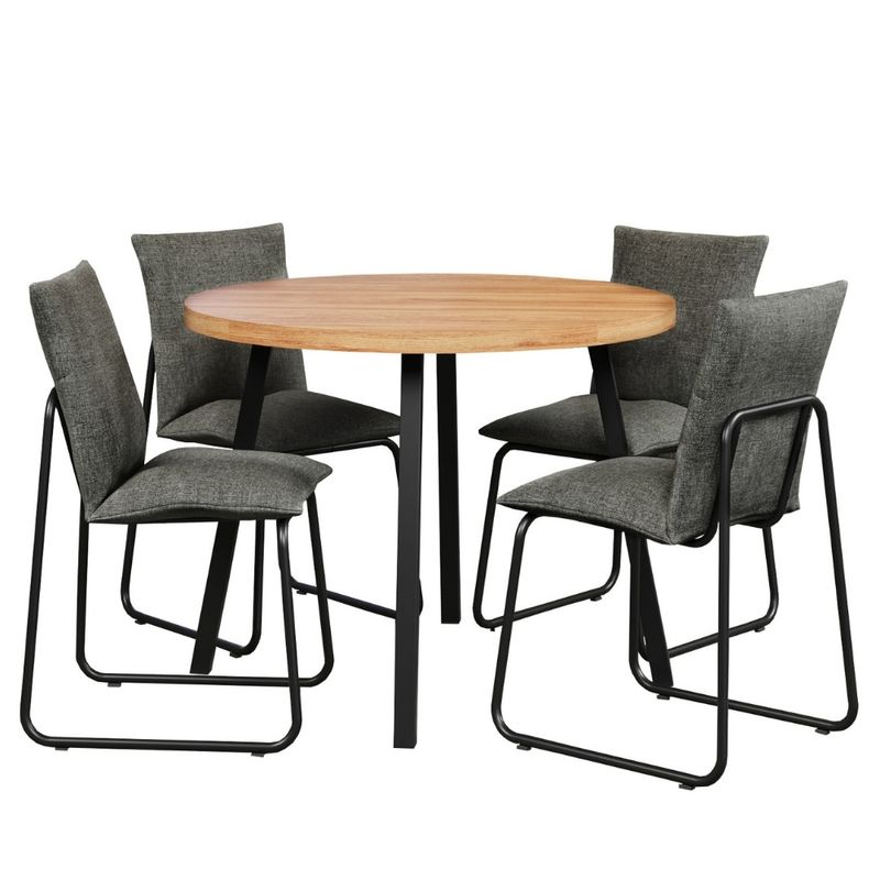 Conjunto-Sala-de-Jantar-4-Cadeiras-Bolzano-Carraro-Nogal-e-Preto