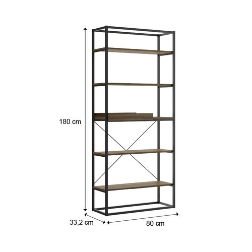 Estante Multiuso com 5 Prateleiras e Bandeja 1344 Carraro Legno