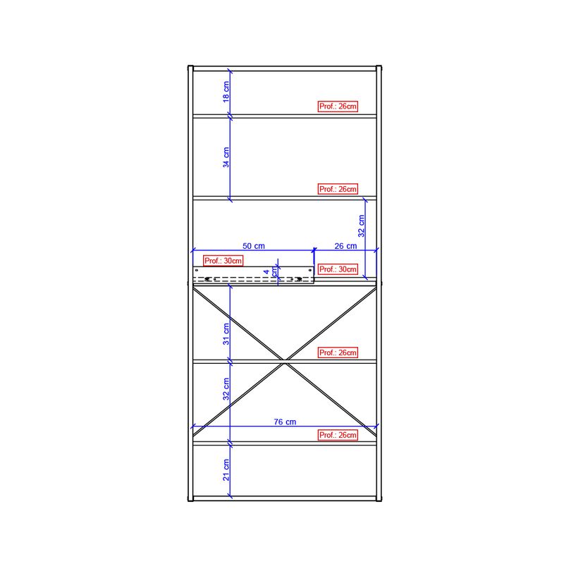 Estante-Multiuso-com-5-Prateleiras-e-Bandeja-1344-Carraro-Legno