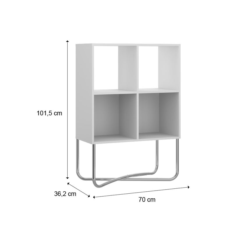 Estante-Livreiro-Multiuso-com-4-Nichos-1279-Carraro-Branco