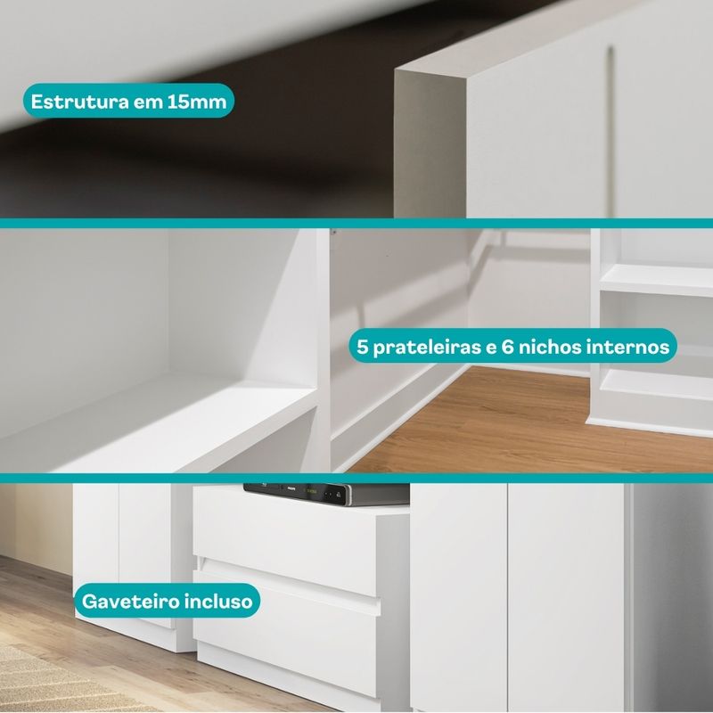 Guarda-Roupa-Casal-6-Portas-c--Gaveteiro-Porto-Carraro-Branco