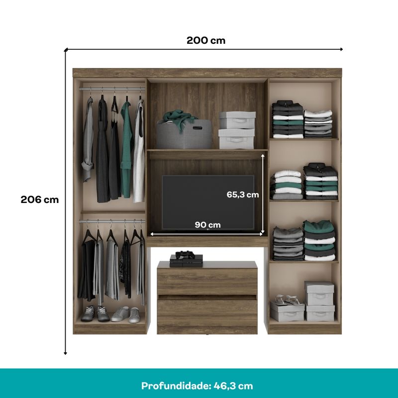 Guarda-Roupa-Casal-6-Portas-c--Gaveteiro-Porto-Carraro-Legno