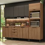 Armario-de-Cozinha-Completa-c--Tampo-Lotus-Star-Carraro-Freijo-Preto-Touch
