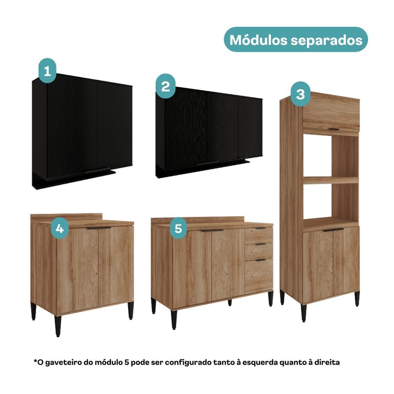 Armario-de-Cozinha-Completa-c--Tampo-Lotus-Star-Carraro-Freijo-Preto-Touch