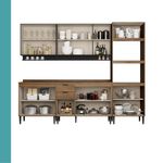 Armario-de-Cozinha-Completa-c--Tampo-Lotus-Star-Carraro-Freijo-Preto-Touch