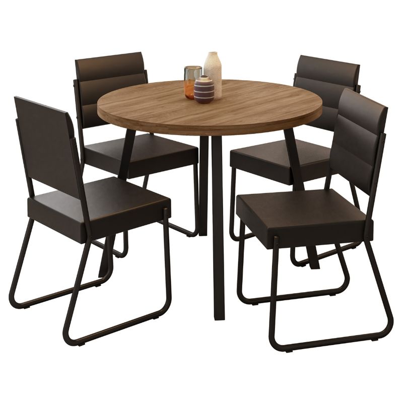 Conjunto-Sala-de-Jantar-4-Cadeiras-Dalia-Carraro-Nogal-Preto