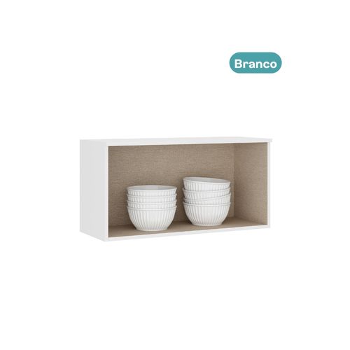 Armário Aéreo de Cozinha 80 cm 1 Porta MDF Milla Carraro Branco