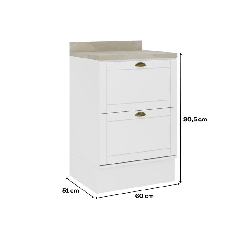 Balcao-de-Cozinha-60-cm-2-Gavetas-MDF-c--Tampo-Milla-Carraro-Branco