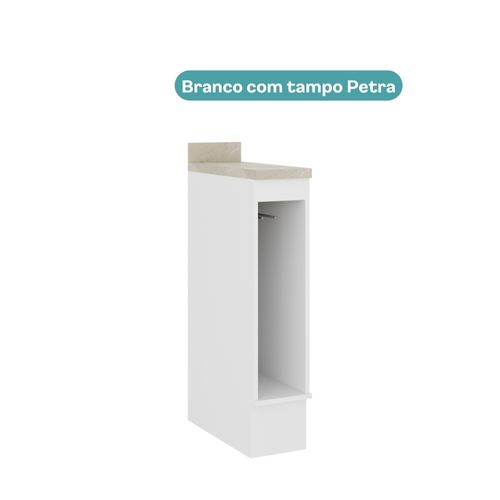 Nicho Toalheiro de Cozinha 20 cm MDF Com Tampo Milla Carraro Branco