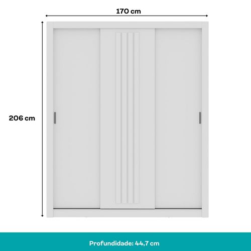Guarda Roupa Casal 3 Portas Doha Carraro Branco