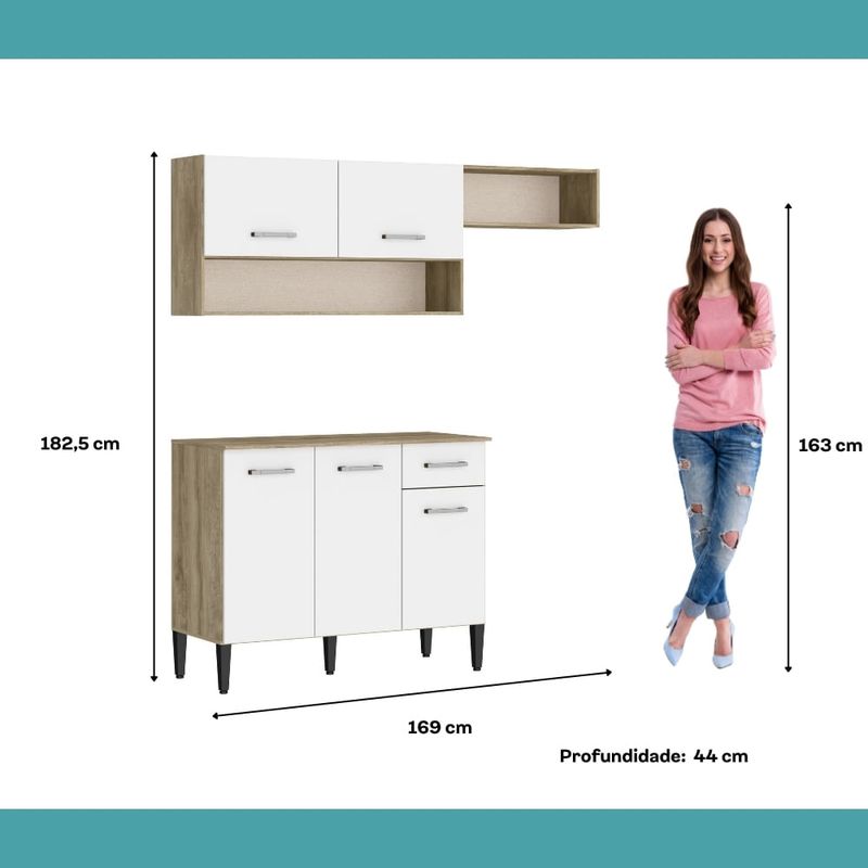 Armario-de-Cozinha-Compacta-Arizona-Tiny-Carraro-Carvalho-com-Branco