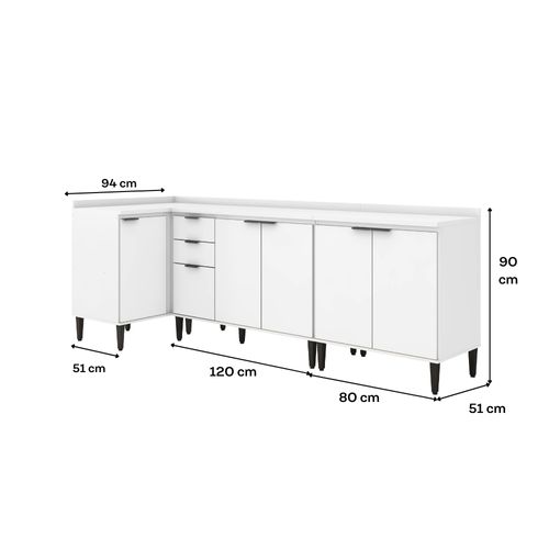 Conjunto Balcões Miami Coast Carraro Branco