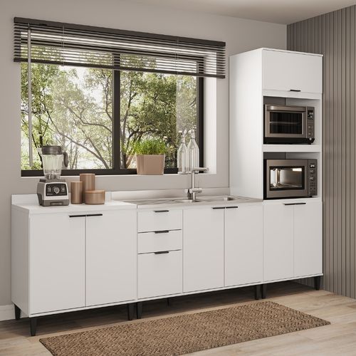 Conjunto Balcões Miami Loft Carraro Branco