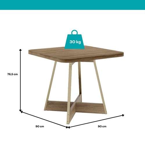 Conjunto Sala de Jantar 4 Cadeiras Déli Carraro Carvalho Dourado